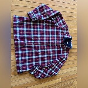 l.l bean plaid button down shirt Women’s Large Fleece Lined Shacket